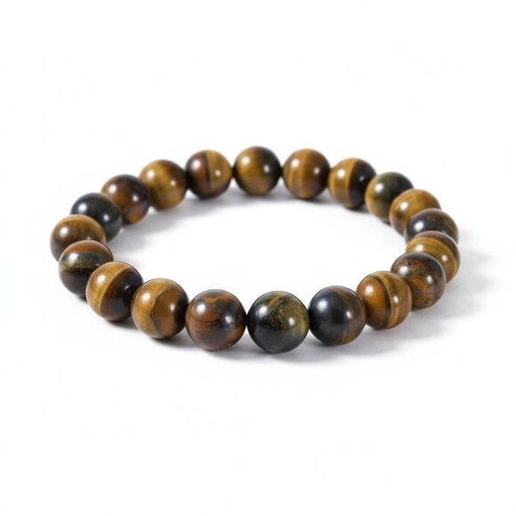 Tiger Eye Bracelet 8mm Stretch Gold - New - Witchcore Earth - Picture 1 of 12